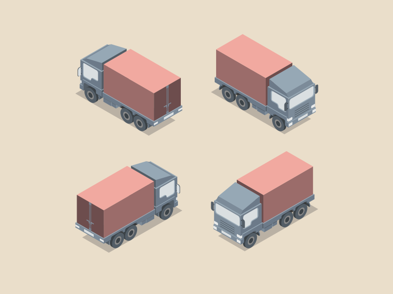 Download Isometric vector truck by Andrés Aneiros on Dribbble