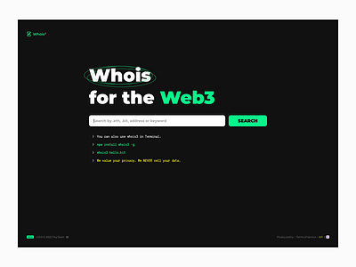 Whois³ Landing - Whois for the Web3