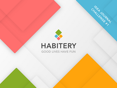 HABITERY: Idea Journal Challenge #1 app brand challenge colorful game habitery icon idea journal logo white