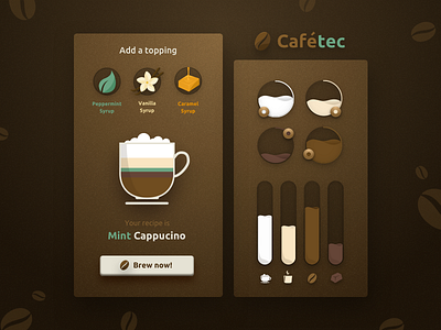 Cafetec: Idea Journal Challenge #2.1 app brown cafetec chart coffee home idea journal kit mobile stat ui water