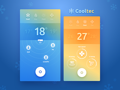 Cooltec: Idea Journal Challenge #2.2 app color cool dashboard gradient heat home idea journal kit mobile ui weather