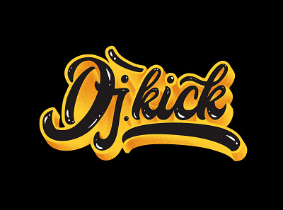 Dj Kick - logo design branding calligraphy fun logo typography