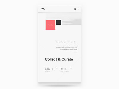 Collect & Curate – MIXIN Music clean interface minimal mixin mobile modern music onboarding rally ui