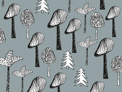 Pattern 'trees' hand drawing line drawing pattern pattern design surface pattern trees