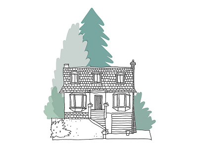 houses of Pemberton Heights architecture houses illustration line drawing neighbourhood simple vancouver