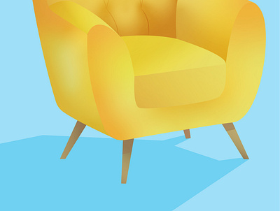 A yellow armchair. illustration illustrator vector