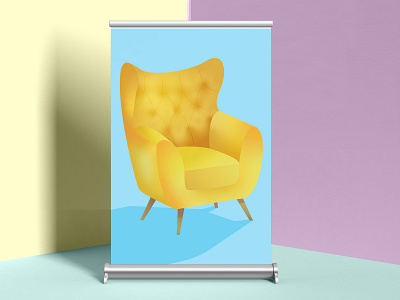 Yellow armchair armchair bookcover design illustration illustrator poster vector yellowarmchair