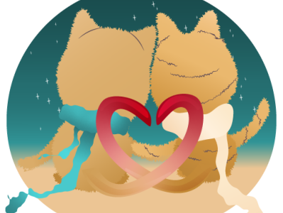 Cats in Love cats design graphic design illustration illustrator starry sky valentinesday vector