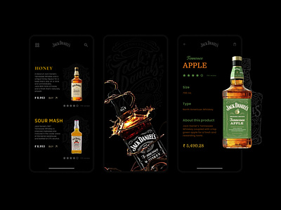 Jack Daniels Conceptual App Design app design concept design e commerce figma fun mobile app mobile ui shopping ui ui ux user experience user interface ux uxui