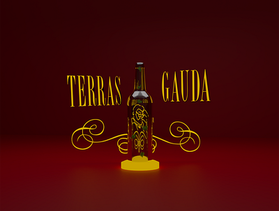 Terras Gauda 3d artproject blender bottle competition design galizien illustrator wine