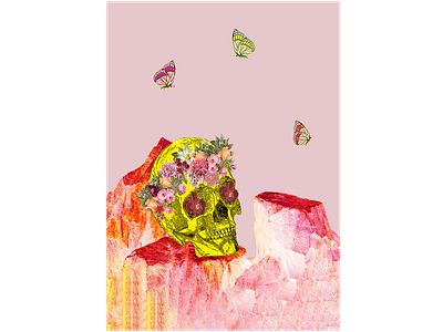 Día de los Muertos art artsy collage diadelosmuertos drawing fun illustration pink skull