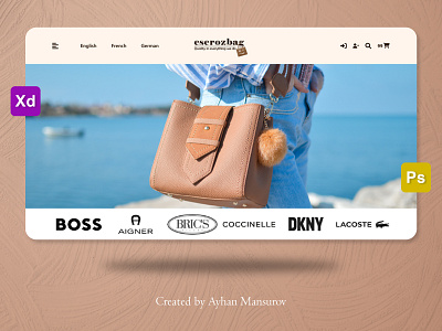 Web design for EserozBag app branding design graphic design ui