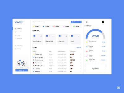 #6 ClouSto - A cloud storage dashboard concept