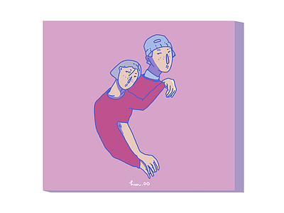 All we ever wanted art blue couple digital gallery illustration japan love pink purple
