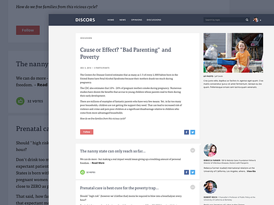 Discussion page comments discussion etc feed news platform ui