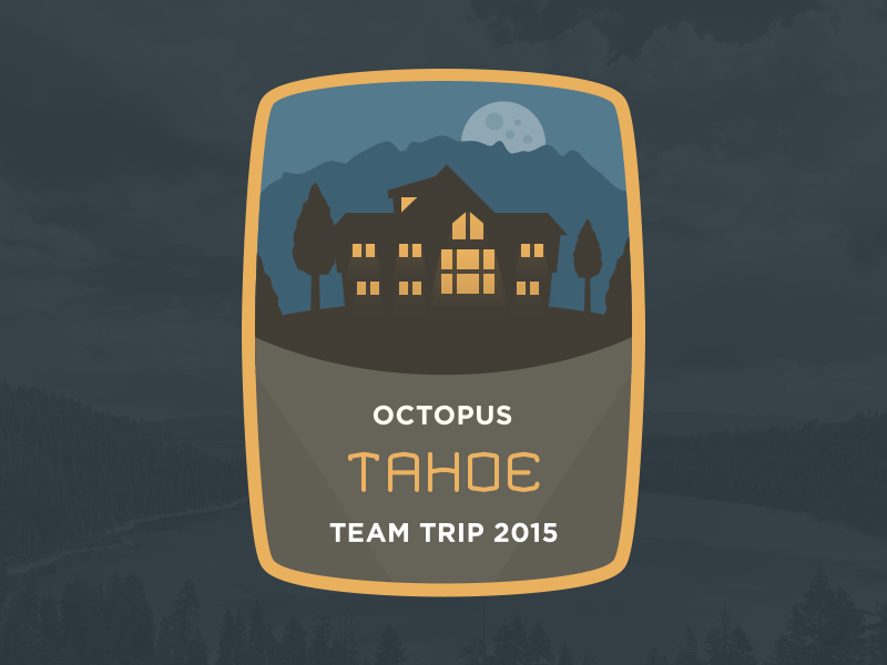 Octopus 2015 Team Trip Badge badge california illustration octopus perks system tahoe trips