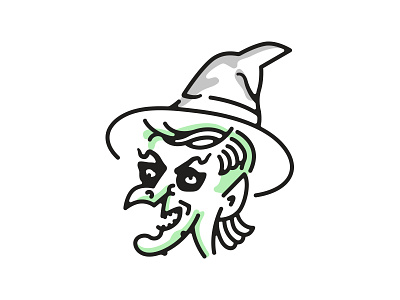 Wicked Witch halloween illustration mullet spooky witch