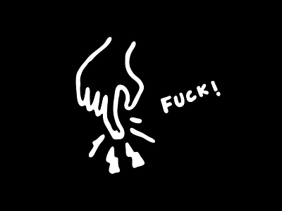 Pain black and white fuck grief hand illustration