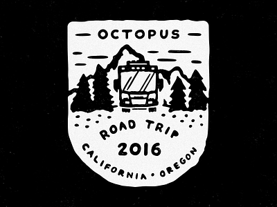 2016 Octopus Road Trip badge badge california camping octopus oregon patch road trip