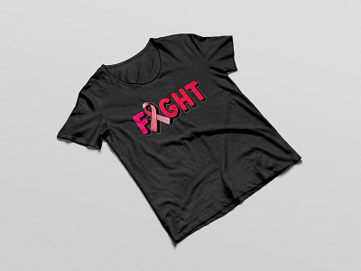 Fight with Breast Cancer T-shirt Design Concept. awarness branding breast cancer design graphic design illustration pink ribbon tshirt typography vector