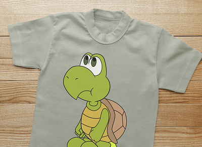Tortoise Baby T-shirt Illustration baby tshirt branding design graphic design illustration kids tshirt pod print print on demand tortoise tshirt typography vector