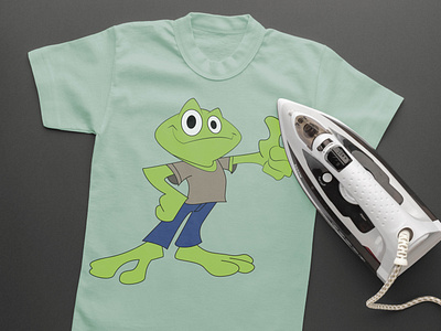 Frog Showing Thumbs-up Baby T-shirt Design Concept