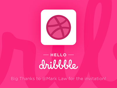 Hello Dribbble! debut first shot hello dribbble invitation pink