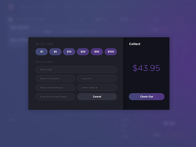 Popup form design button cash form input popup purple web app