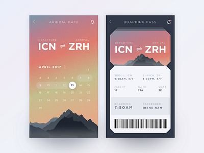 Daily UI #024 Boarding Pass 024 app boarding boarding pass calendar dailyui e ticket illustration mobile pass ui ux