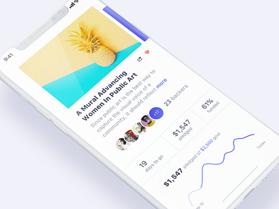 Daily UI #032 Crowdfunding Campaign 032 app campaign crowdfunding dailyui iphone iphonex mobile mockup ui ux x