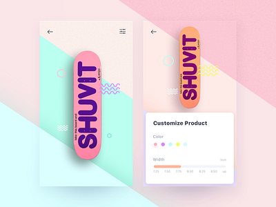 Daily UI #033 Customize Product 033 app color customize dailyui mobile product shuvit skateboard ui ux width