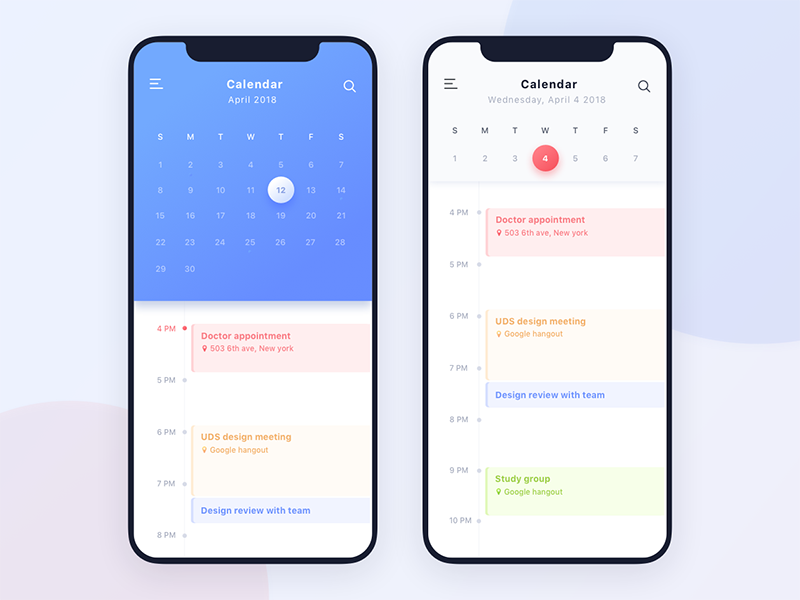 Daily UI #038 Calendar by Hijin Nam on Dribbble