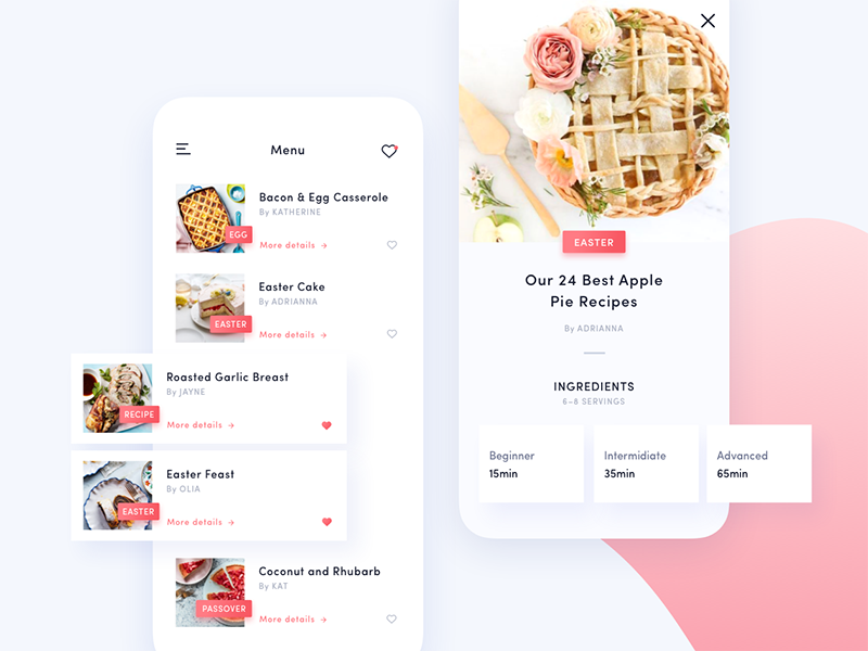 Daily UI #040 Recipe by Hijin Nam on Dribbble