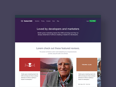 ButterCMS Website Design design ui
