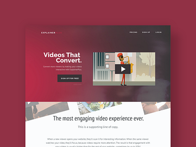 Explainer Plus Landing Page Design