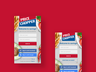 Price Chopper Supermarket Application Design branding design ui ux