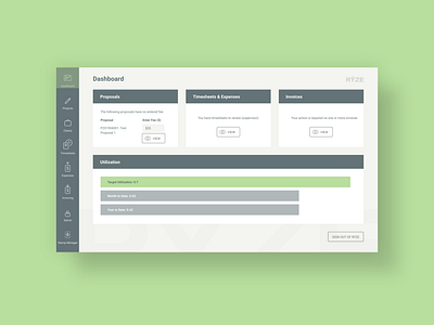 Ryze Project Management Application Design