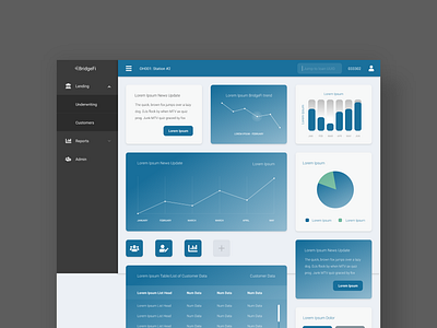 BridgeFi Application Dashboard Design