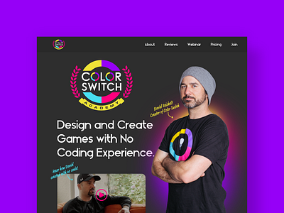 Color Switch Academy Online Course Landing Page Design