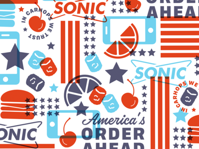Convention Materials blue cherry cherrylimeade mobile app pattern red stars stripes tots usa white