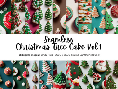 18 Christmas Tree Cake Backgrounds Vol_1