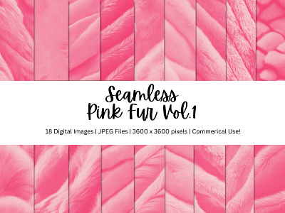 18 Pink Fur Background Patterns. Vol 1.