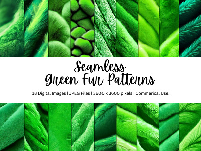 18 Green Fur Background Patterns Vol.