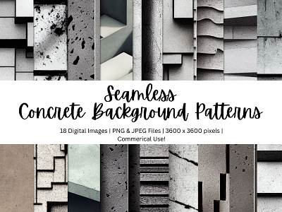 18 Concreate Pattern Backgrounds Vol. backdrop background beton clipart commercial use concreate background concreate jpg concreate pattern concrete design digital paper floor graphic design illustration seamless patterns street texture wall