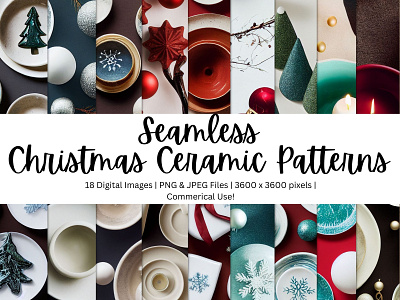 18 Seamless Christmas Ceramic Pattern background christmas cards christmas clipart christmas craft christmas jpg christmas paper christmas printable clipart commercial use design digital backgrounds digital paper digital paper bundle digital paper jpg graphic design illustration instant download santa digital paper scrapbook paper seamless patterns