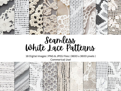 18 Lace Digital Bundle background burlap and lace burlap digital paper burlap lace paper clipart commercial use design digital paper digital scrapbooking graphic design illustration lace background lace digital paper photography backdrop rustic backgrounds rustic wedding paper seamless patterns shabby textures wedding backgrounds white lace