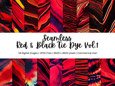 18 Red & Black Tie Die Pattern Backgrounds