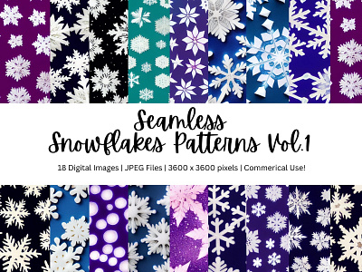 18 Christmas Snowflakes Backgrounds background christmas seamless christmas snowflake clipart commercial use design graphic design illustration seamless backgrounds seamless christmas seamless patterns snow backdrop snow digital paper snow flake snowflake background snowflake clipart snowflake patterns snowflake texture winter background winter digital paper