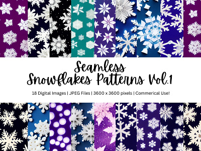 18 Christmas Snowflakes Backgrounds