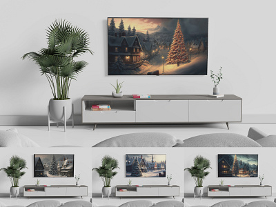 Samsung Frame TV Art Christmas, Christmas Feeling BUNDLE art tv background christmas christmas tree classic frame tv art holidays illustration instant download samsung download samsung frame samsung frame tv art samsung tv snow winter